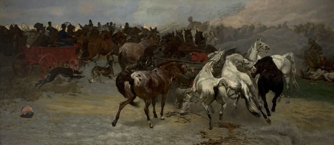 Targ na konie w Bałcie, 1879 olej na płótnie Muzeum Narodowe w Warszawie